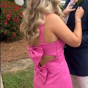 Pink bow dress, Homecoming, sz 4